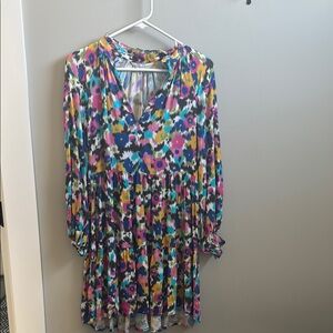 Ranna Gill Blue Pink Long Sleeve Sundress